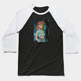 Retro Anime Girl Vintage 70s 80s 90s Baseball T-Shirt